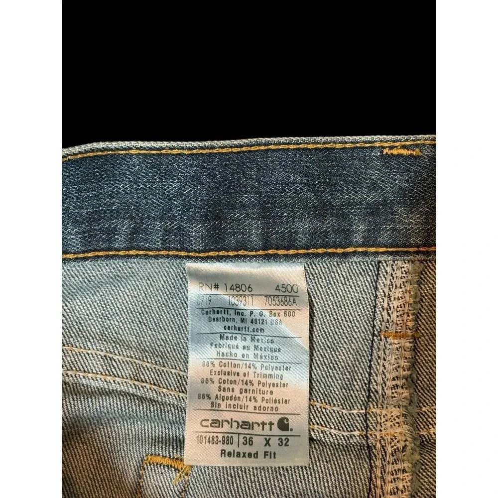 Carhartt Jeans Men's Relaxed Fit Size 36x32 RN# 14806 Work Jeans Vintage‎